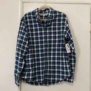 BRAND NEW GREEN/BLUE BUTTON UP